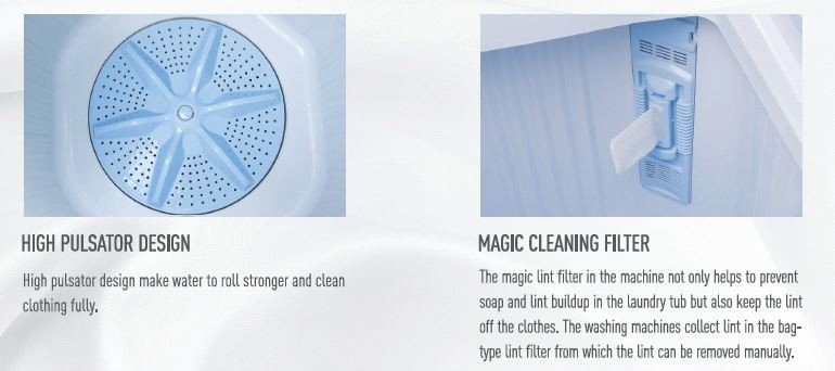 Features of 7.5kg Twin Tub Washer Features of 7.5kg Twin Tub Washer
